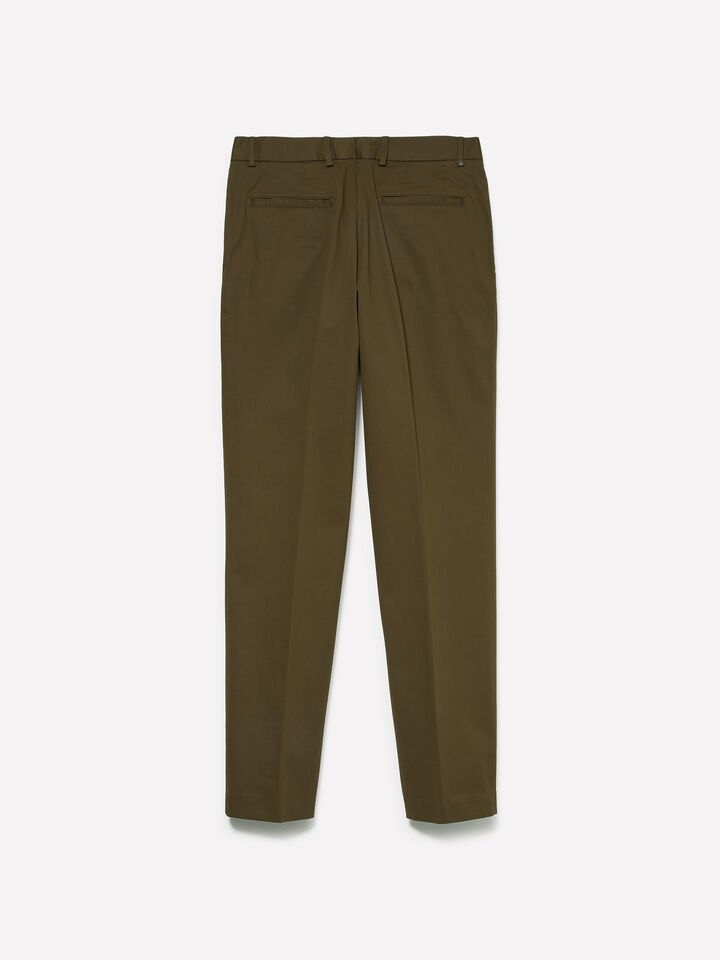 Olive green slim comfort fit trousers - men's slim fit trousers - Olive Green | Sisley image number 2
